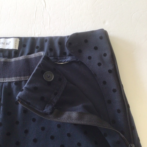 VIA MASINI 80 NAVY BLUE POLKA DOT TAPERED LEG PANTS SIZE 6 - Picture 5 of 11
